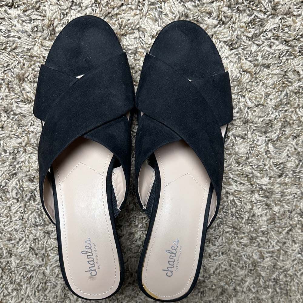 Charles By Charles David Black Crisscross Mules size 11 - Picture 5 of 6
